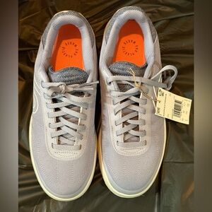 Adidas Light Gray and Orange Sneakers